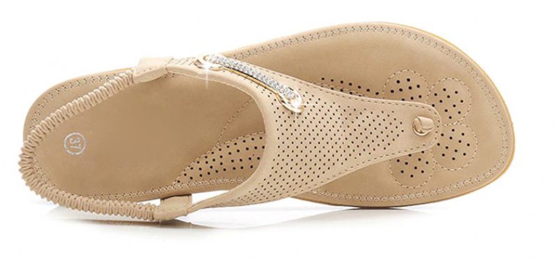 Yudith Sommarsandal Med Platt Klack För Kvinnor - Beige