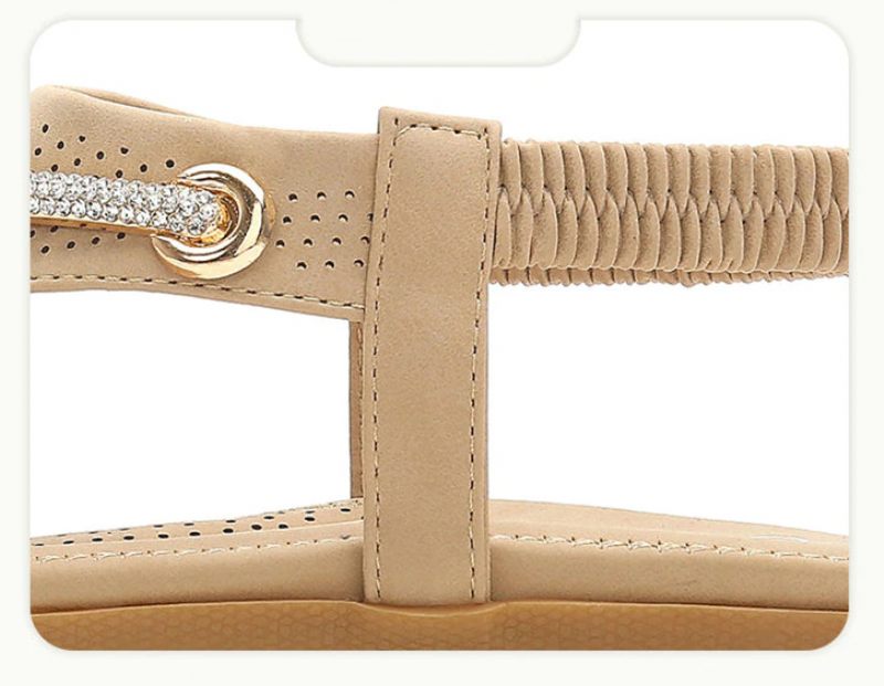Yudith Sommarsandal Med Platt Klack För Kvinnor - Beige