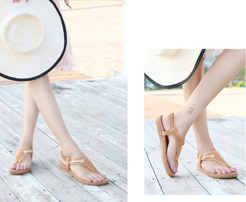 Yudith Sommarsandal Med Platt Klack För Kvinnor - Beige
