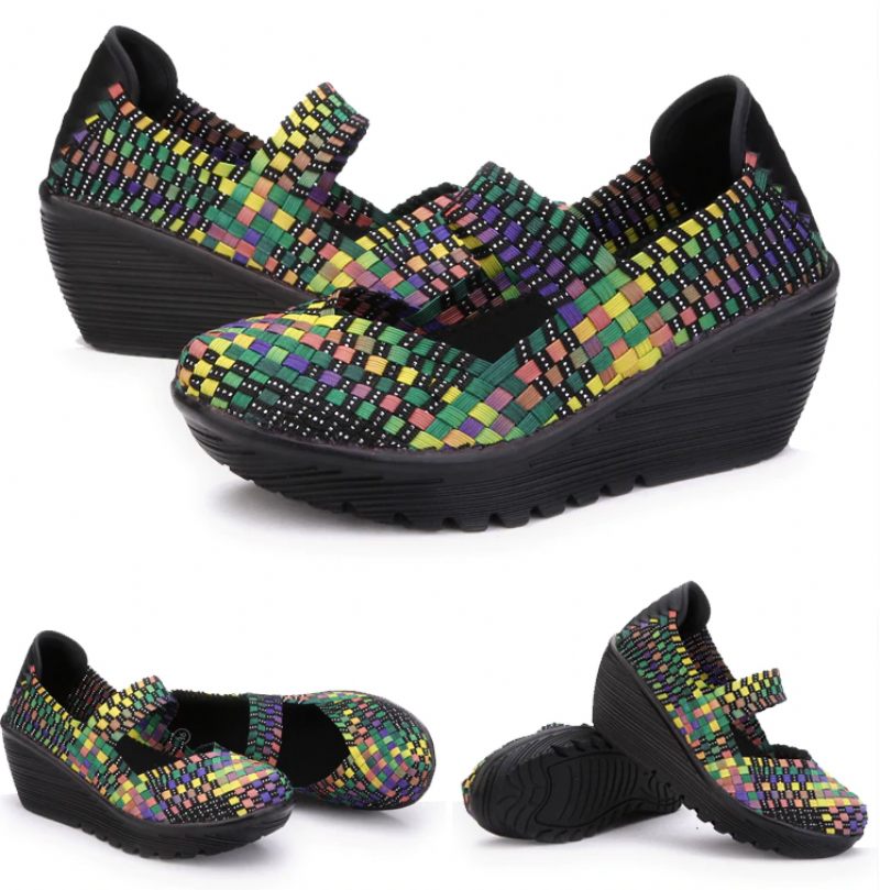 Yuli Wedges-skor För Kvinnor - Svart silver