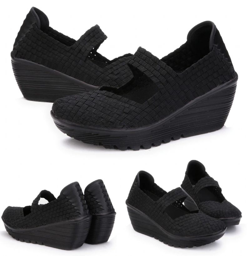 Yuli Wedges-skor För Kvinnor - Svart silver