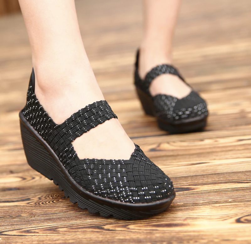 Yuli Wedges-skor För Kvinnor - Svart silver