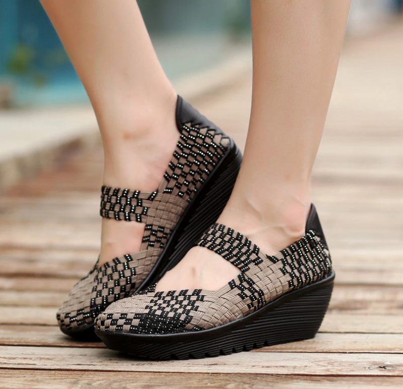 Yuli Wedges-skor För Kvinnor - Svart silver