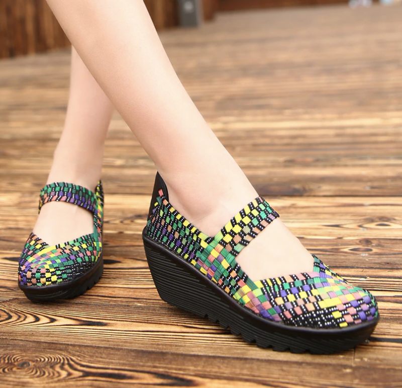 Yuli Wedges-skor För Kvinnor - Svart silver