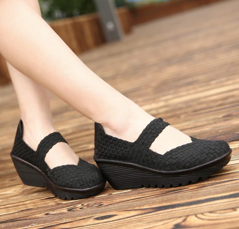 Yuli Wedges-skor För Kvinnor - Svart silver
