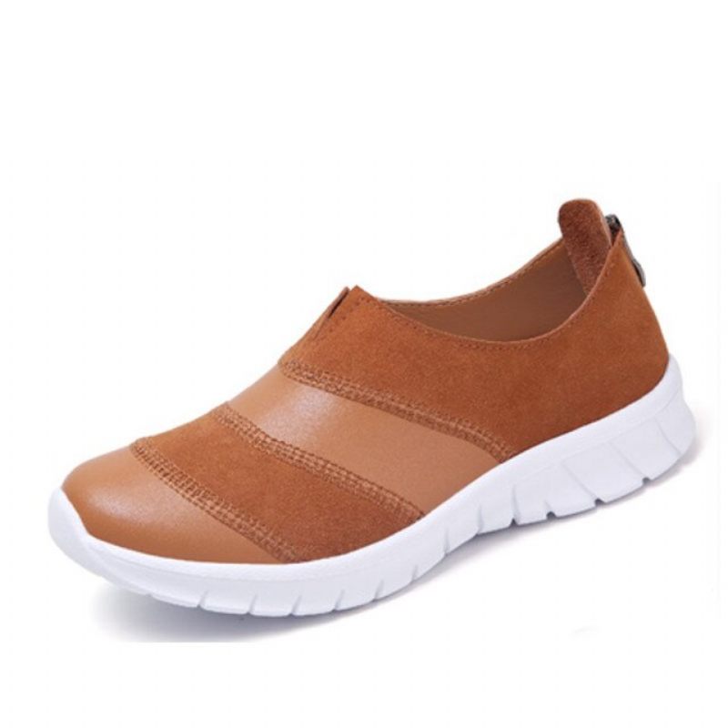 Yusuf Dam Loafer Slip-on Läder Fall Mode Flat Svarta Skor - Brun