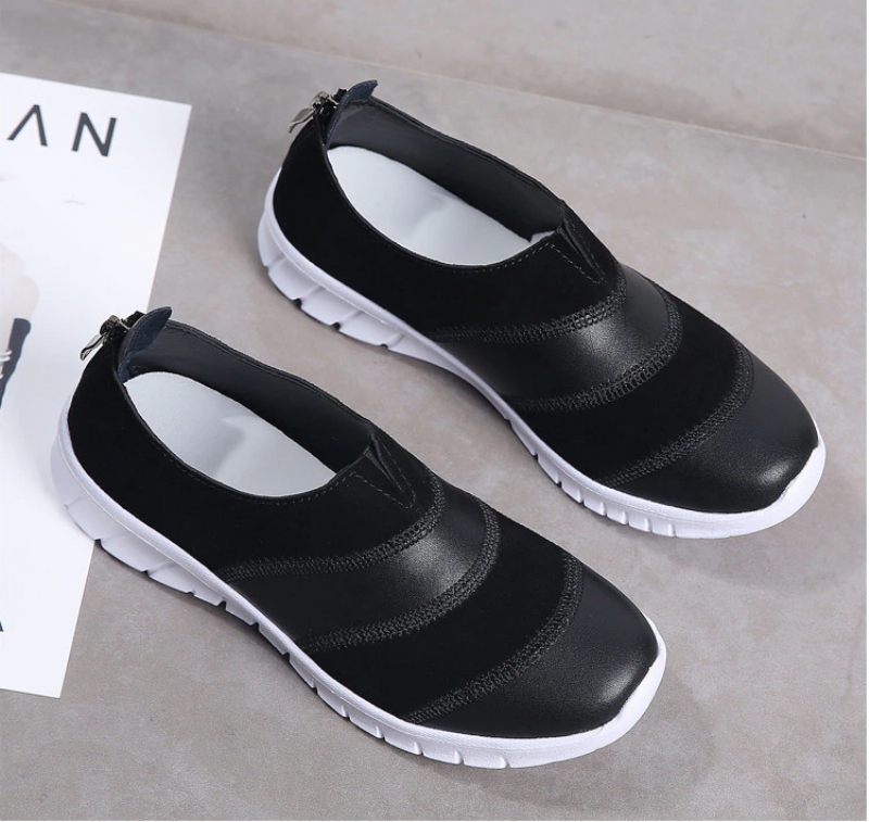 Yusuf Dam Loafer Slip-on Läder Fall Mode Flat Svarta Skor - Brun