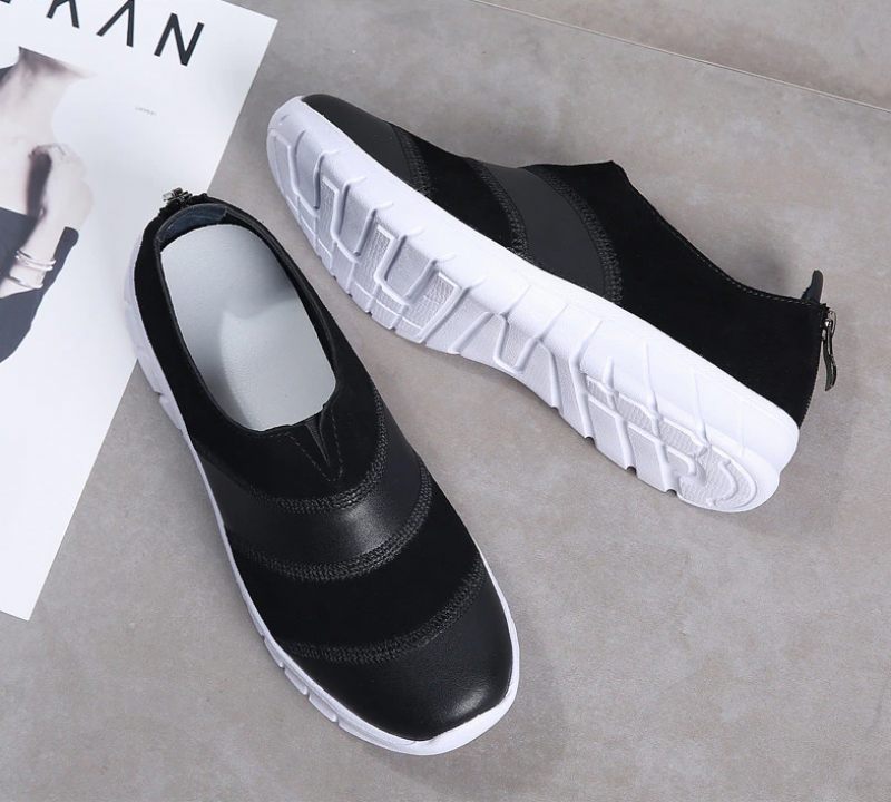 Yusuf Dam Loafer Slip-on Läder Fall Mode Flat Svarta Skor - Brun